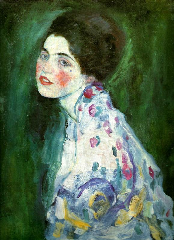 Gustav Klimt kvinnoportratt Germany oil painting art